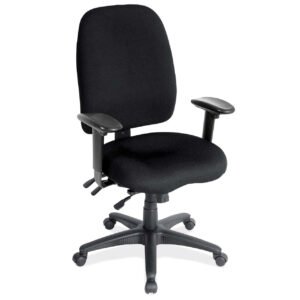 OfficeSource | Advanced Collection | High Back Task Chair with Adjustable Arms and Black Frame