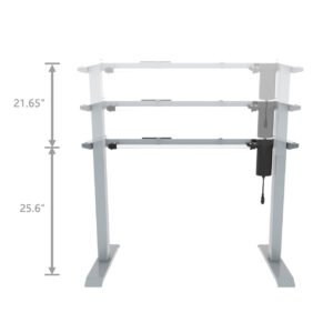 OfficeSource Any Space WFH Collection Height Adjustable Base - 2-Stage, Single Motor