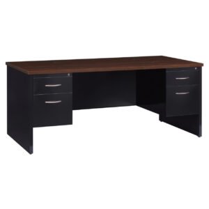 OfficeSource Bedford Collection Double Pedestal Credenza - 72"W x 24"D
