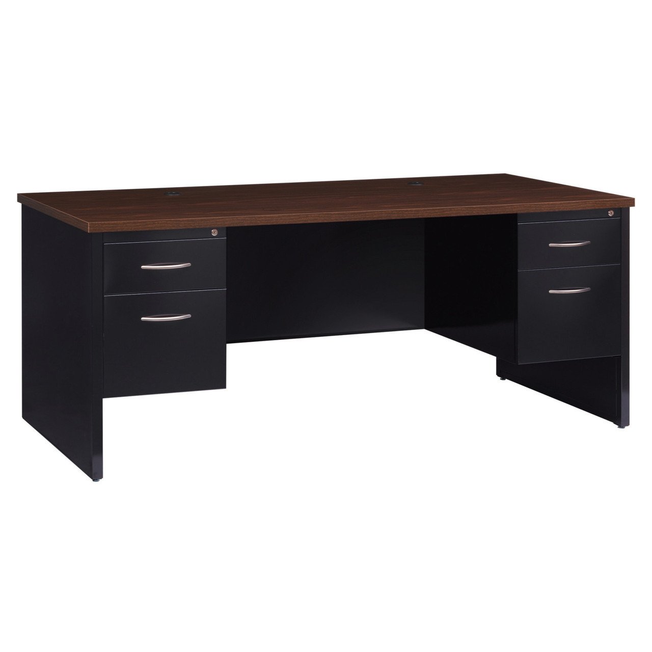 OfficeSource Bedford Collection Double Pedestal Modular Desk - 72"W x 36"D