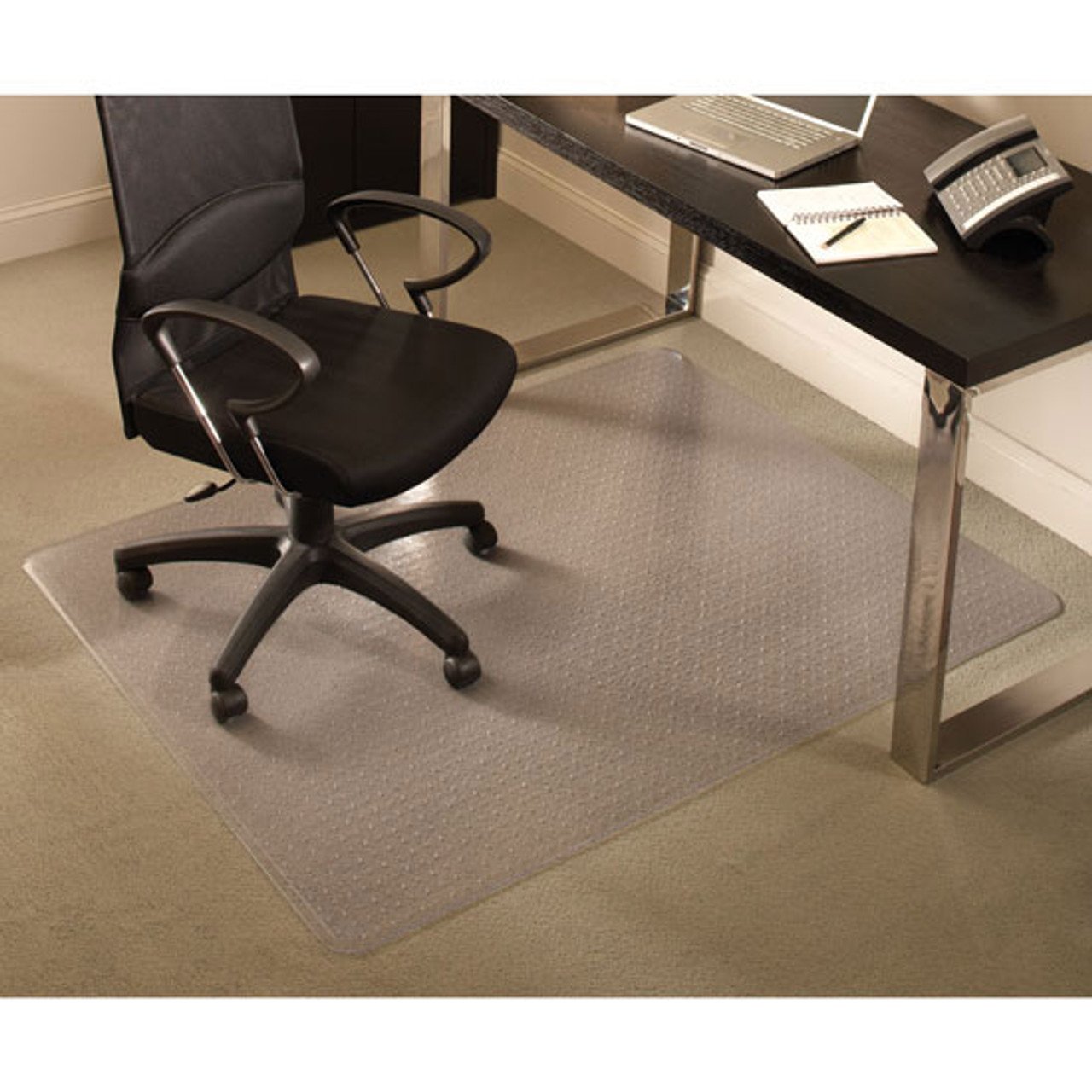 OfficeSource by ES Robbins Everlife Chair Mat for Medium Pile Carpet, 45" x 53" Rectangle, Clear - Image 2