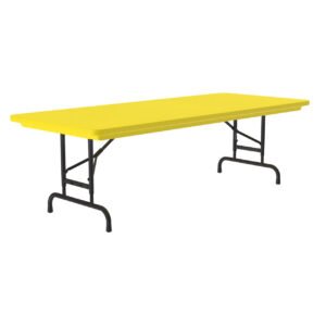 OfficeSource | Colorful Blow Mold Folding Tables | Adjustable Height Blow Mold Table - 60" x 30"