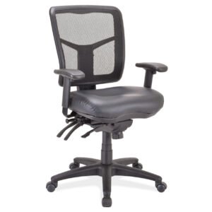 OfficeSource CoolMesh Collection Multi Function, Mid Back Chair with Seat Slider and Black Frame
