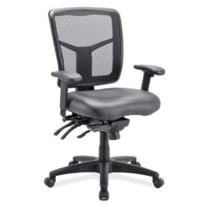 OfficeSource CoolMesh Collection Multi Function, Mid Back Chair with Seat Slider and Black Frame 3