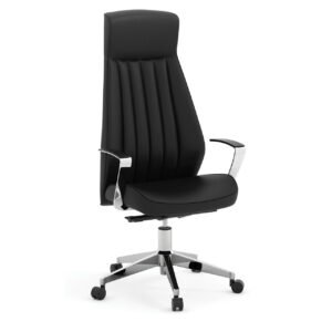 OfficeSource | Empire Collection | Executive Leather High Back with Chrome Frame
