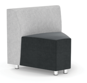OfficeSource | Integrate Collection | Armless Corner Modular Chair with Silver Post Legs