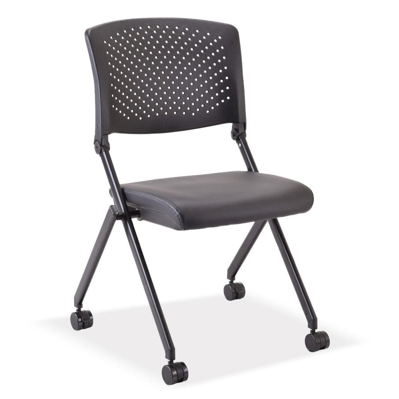 OfficeSource Julep Collection Armless Nesting Chair with Casters, Black Frame - Image 2