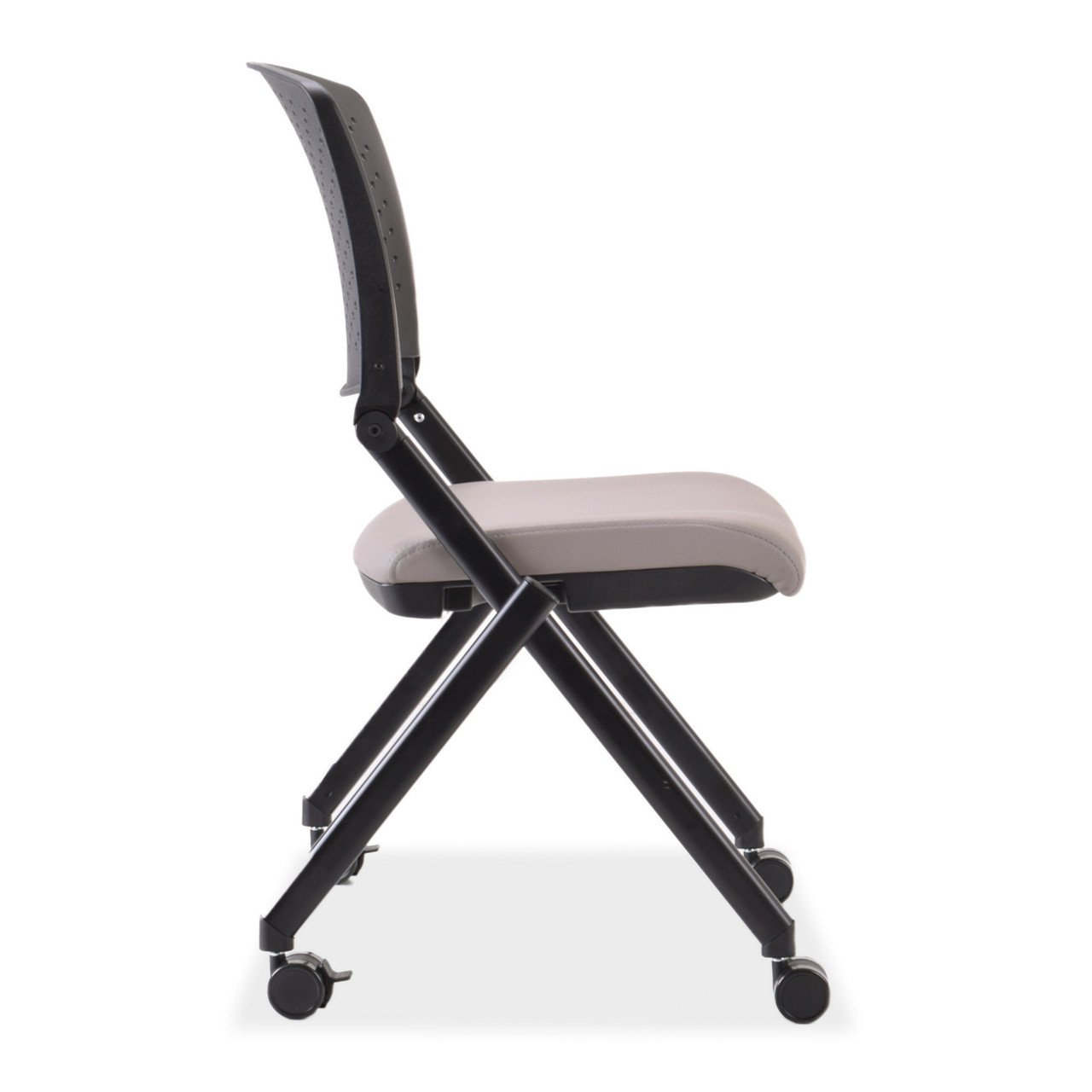 OfficeSource Julep Collection Armless Nesting Chair with Casters, Black Frame - Image 3