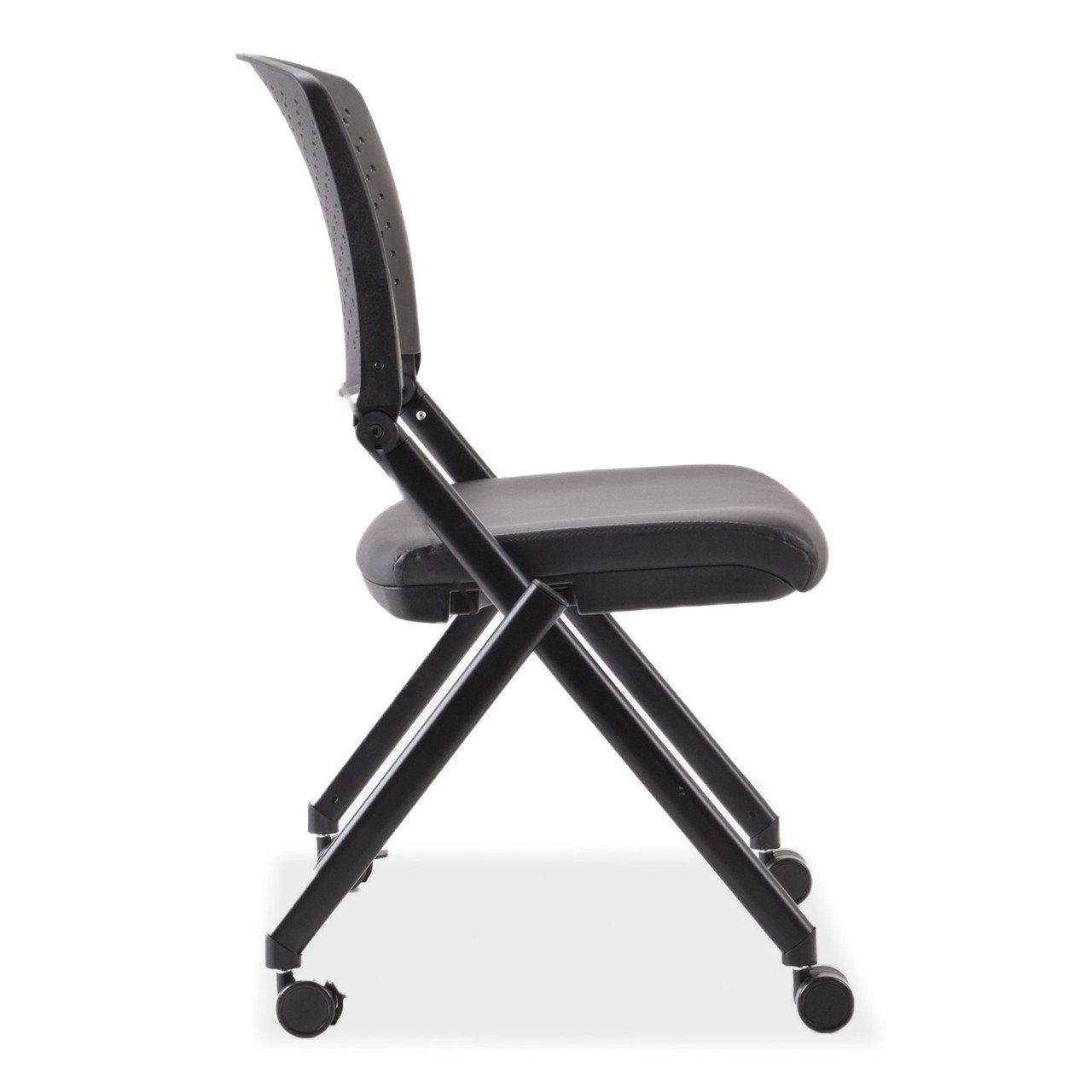 OfficeSource Julep Collection Armless Nesting Chair with Casters, Black Frame - Image 4