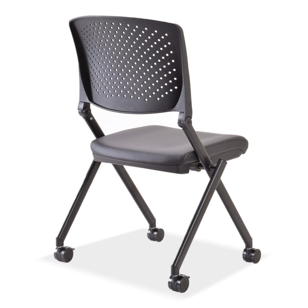 OfficeSource Julep Collection Armless Nesting Chair with Casters, Black Frame - Image 6