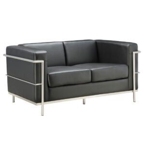 OfficeSource Madison Collection Loveseat with Chrome Exposed Frame