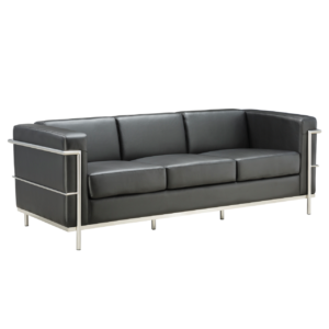 OfficeSource Madison Collection Sofa with Chrome Exposed Frame