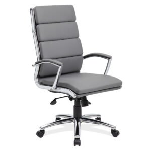 Executive High Back Chair with Chrome Frame Caressoftplus AVB: Black,Gray,White