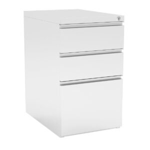 OfficeSource Metal Pedestals 3 Drawer Metal File and Dual Box Pedestal - 22"D