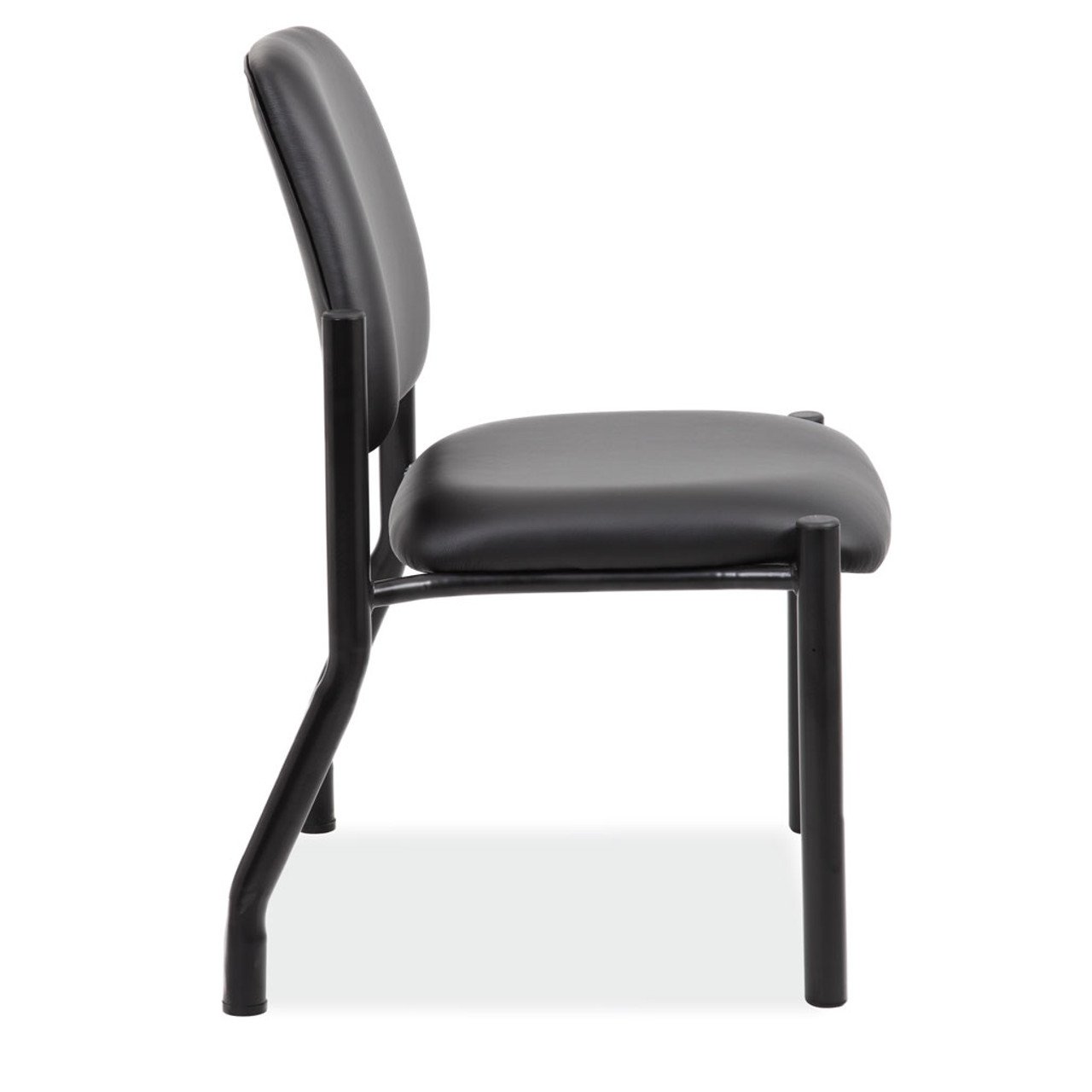 OfficeSource OS Big & Tall Collection Armless Guest Chair with Black Frame - Image 2