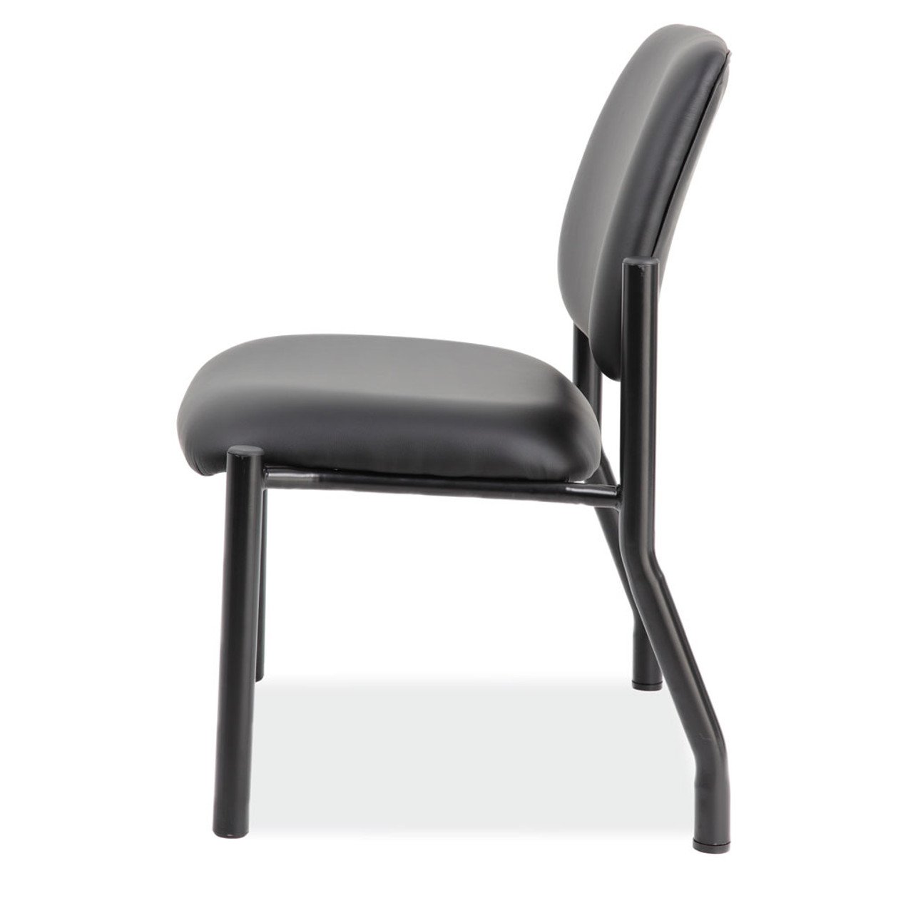 OfficeSource OS Big & Tall Collection Armless Guest Chair with Black Frame - Image 4