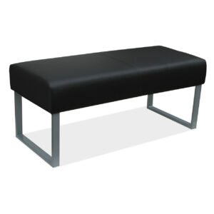 OfficeSource OS Big & Tall Collection Bench with Silver Frame