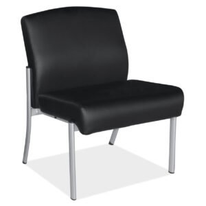 OfficeSource OS Big & Tall Collection Big and Tall Armless Guest Chair with Silver Frame
