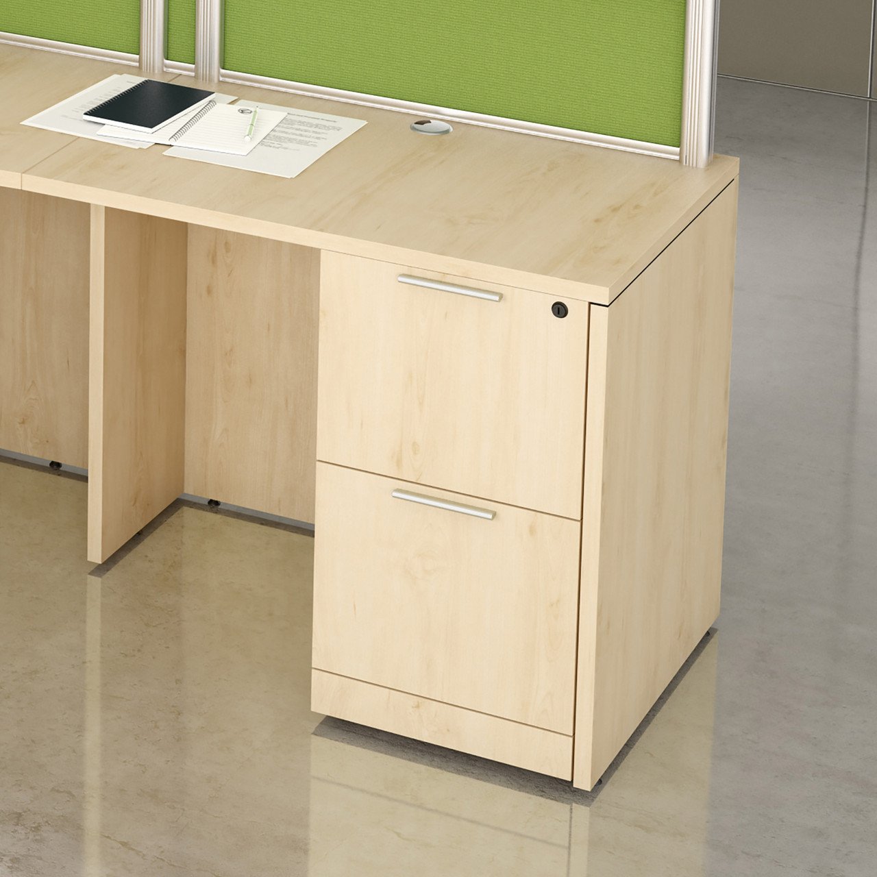 OfficeSource OS Laminate Collection 2 Drawer Deluxe Full Pedestal - File/File - Image 4