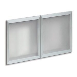 OfficeSource OS Laminate Collection Optional Silver Glass Hutch Doors 3