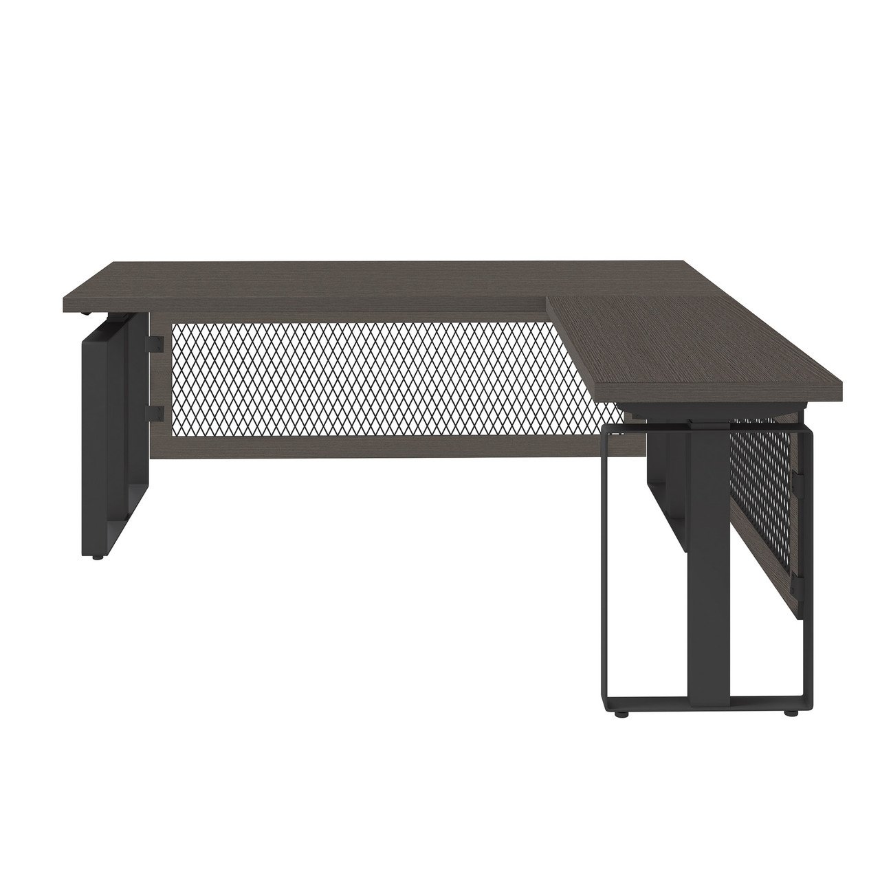 OfficeSource | Palisades Collection | Industrial L-Shaped, Height Adjustable Desk - 72" x 78"