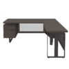OfficeSource | Palisades Collection | Industrial L-Shaped, Height Adjustable Desk with Single Pedestal