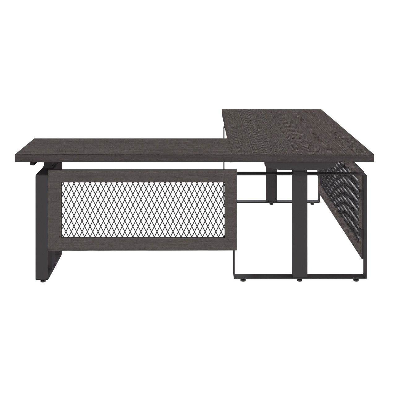 OfficeSource | Palisades Collection | Industrial L-Shaped, Height Adjustable Desk - 72" x 78" - Image 2