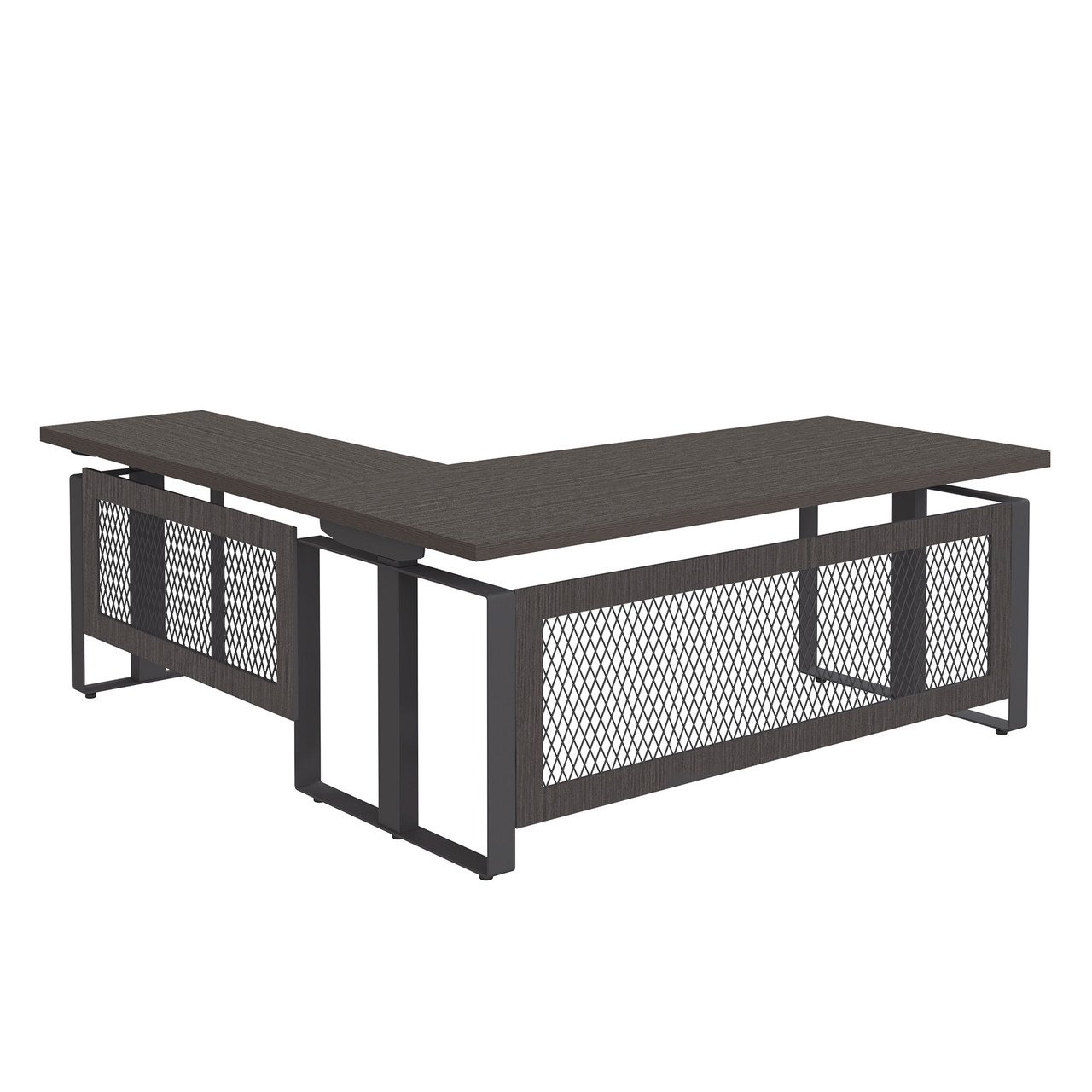 OfficeSource | Palisades Collection | Industrial L-Shaped, Height Adjustable Desk - 72" x 78" - Image 3