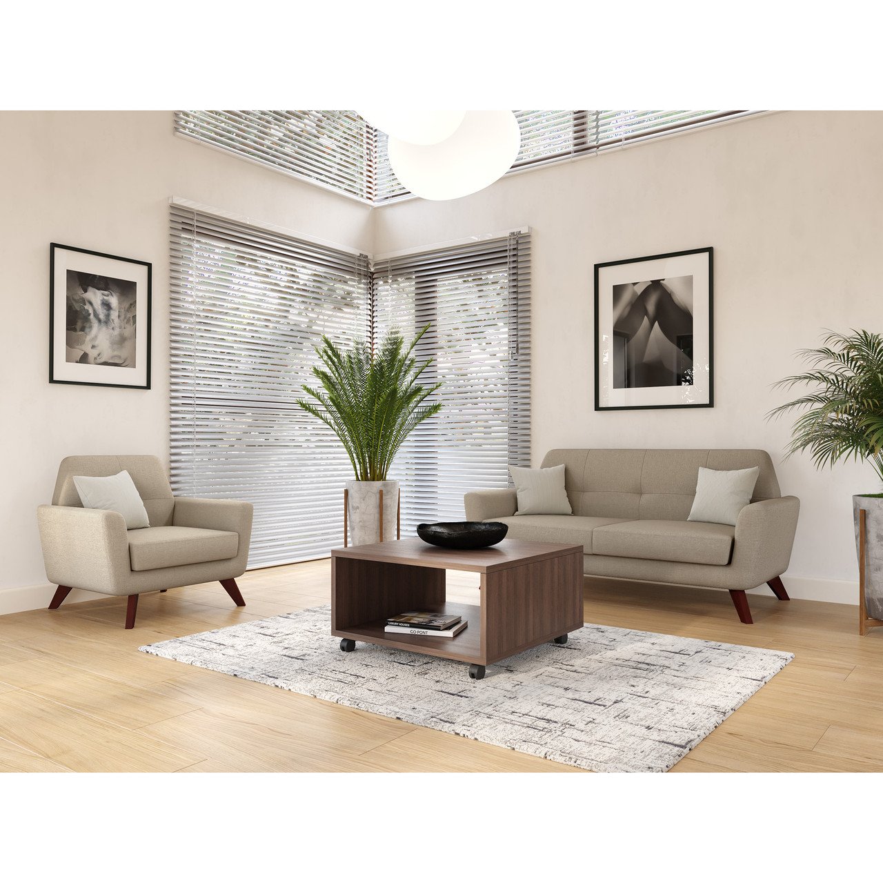 OfficeSource Partridge Collection Club Chair with Dark Cherry Wood Legs - Image 6