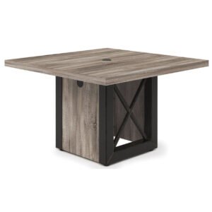 OfficeSource Riveted Collection Industrial Metal Framed Conference Table with Metal X Cubed Base