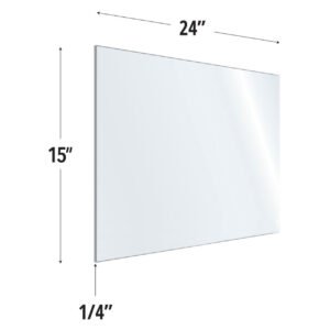OfficeSource SafeGuard Barrier Collection Clear Acrylic Screen with Rounded Edges - 24"W x 15"H