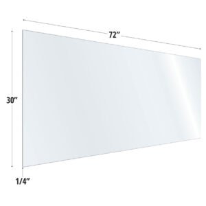 OfficeSource SafeGuard Barrier Collection Clear Acrylic Screen with Square Edges - 72"W x 30"H