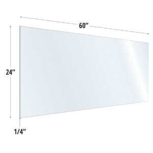 OfficeSource SafeGuard Barrier Collection Clear Acrylic Screen with Square Edges - 60"W x 24"H