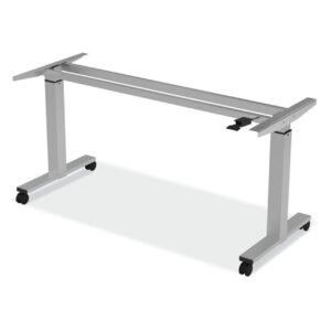 OfficeSource | StandUp Standing Desk Collection | Pneumatic Height Adjustable Base with Casters - 60"W x 24"D