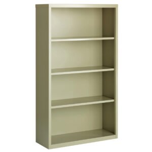 OfficeSource Steel Bookcase Collection 4 Shelf Metal Bookcase, 60" High