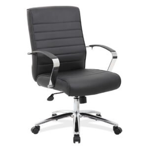 OfficeSource | Studio Collection | Mid Back Chair with Chrome Frame