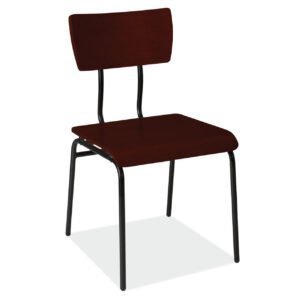 OfficeSource | Timber Collection | Wood Chair with Black Metal Frame