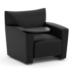 OfficeSource | Tribeca Collection | Tribeca Club Chair with Carbonized Finished Tablet Arm