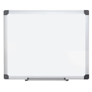 OfficeSource ViZual Collection Magnetic Porcelain Dry-Erase Board with Aluminum Frame - 48" x 96"