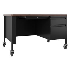 OfficeSource Whitley Collection Right Hand, Single Pedestal Desk with T-Mold Top - 48"W x 30"D