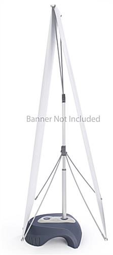 Outdoor Banner Stand, Height Adjustable, 2-Sided, Fillable Base - Gray - Image 2