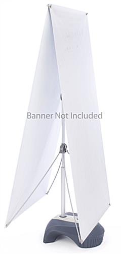 Outdoor Banner Stand, Height Adjustable, 2-Sided, Fillable Base - Gray