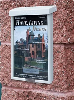 Outdoor Literature Holder for Wall Mount, with Lid, Fits 8.25 x 11 Magazines - White