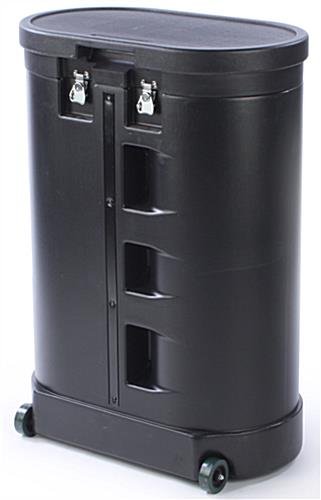 Oval Trade Show Case with Twist Latches & Wheels - Black