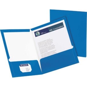 Oxford ShowFolio Laminated Twin Pocket Folder, Letter, Blue, 25 ct