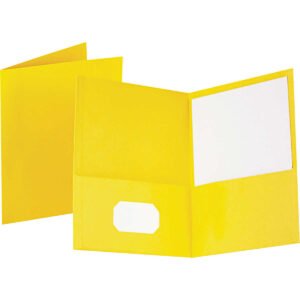 Oxford Twin Pocket Folder, Yellow, 50 ct