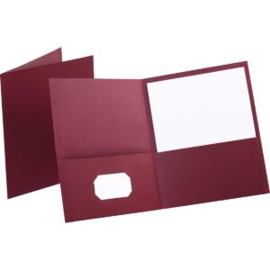 Oxford Twin-Pocket Portfolio, Burgundy, 25 ct