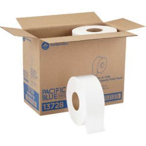 Pacific Blue Select Toilet Paper, Jumbo Roll, 2-Ply, 3.5" x 1000', 8 ct