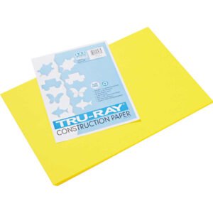 Pacon Tru-Ray Construction Paper, Yellow, 12" x 18", 50 Sheets