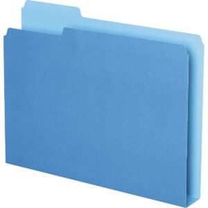 Pendaflex Double Stuff File Folder, 1/3-Cut Tab, Letter, Blue, 50 ct